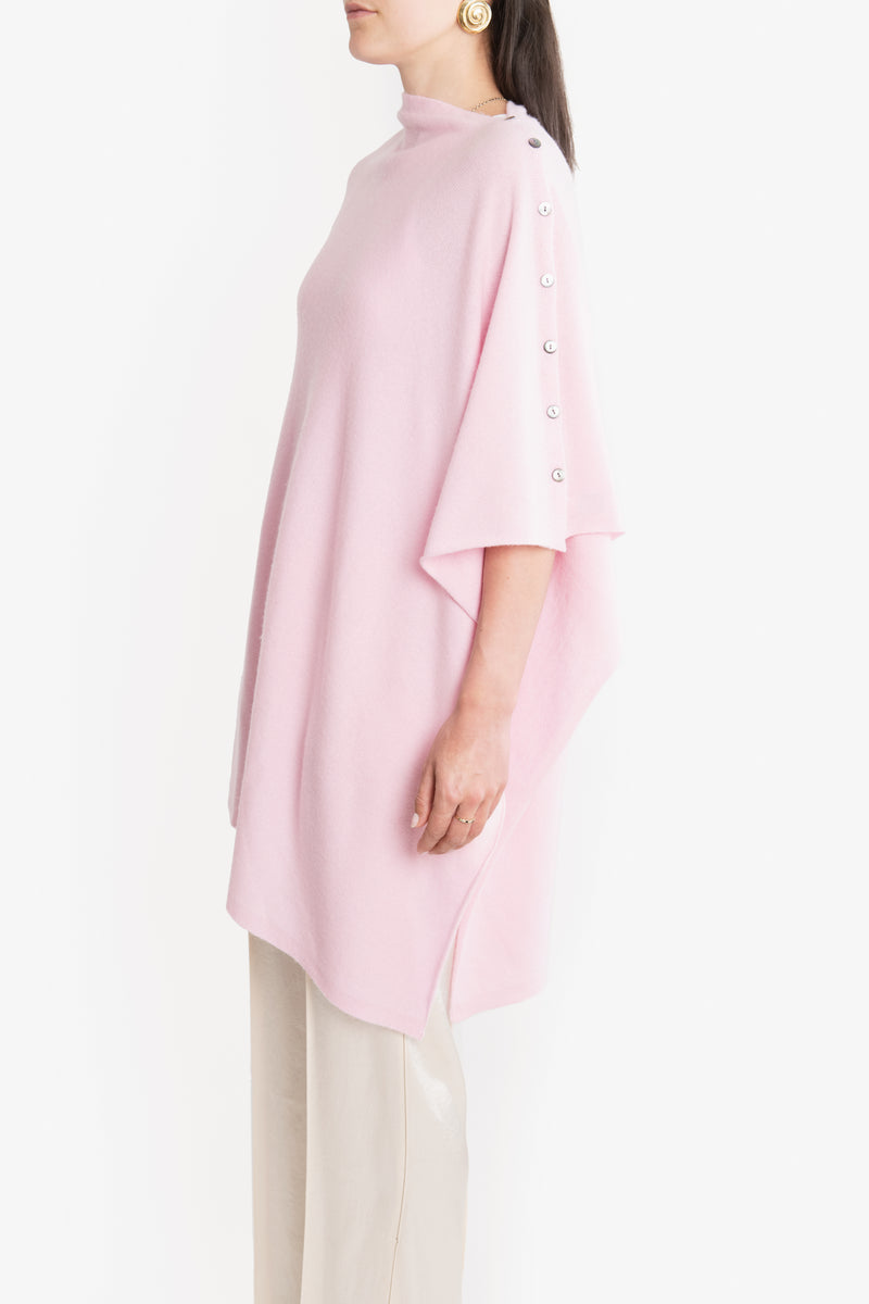 CASHMERE BUTTON WRAP PONCHO
