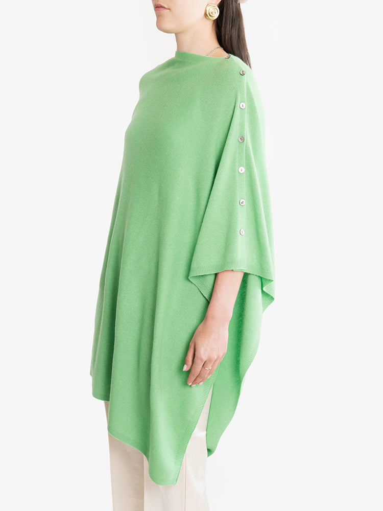 CASHMERE BUTTON WRAP PONCHO