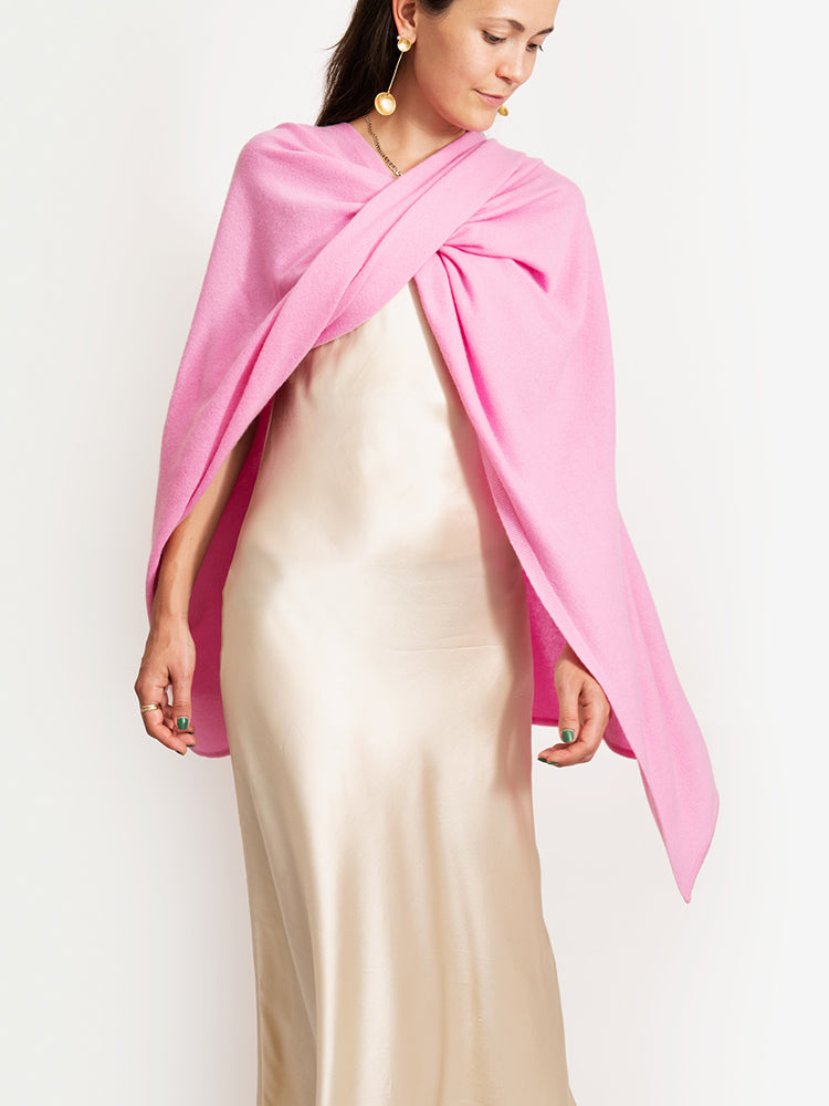 CASHMERE BUTTON WRAP PONCHO