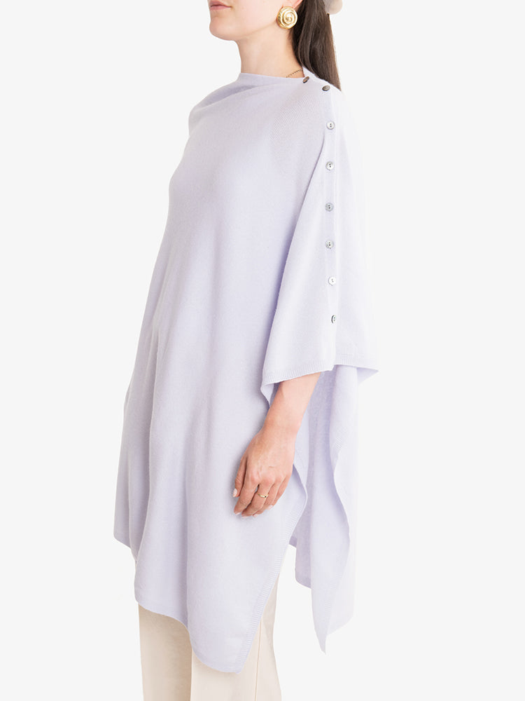 CASHMERE BUTTON WRAP PONCHO