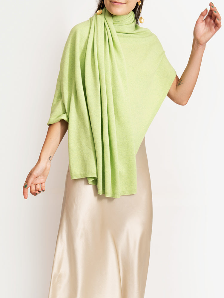 CASHMERE BUTTON WRAP PONCHO