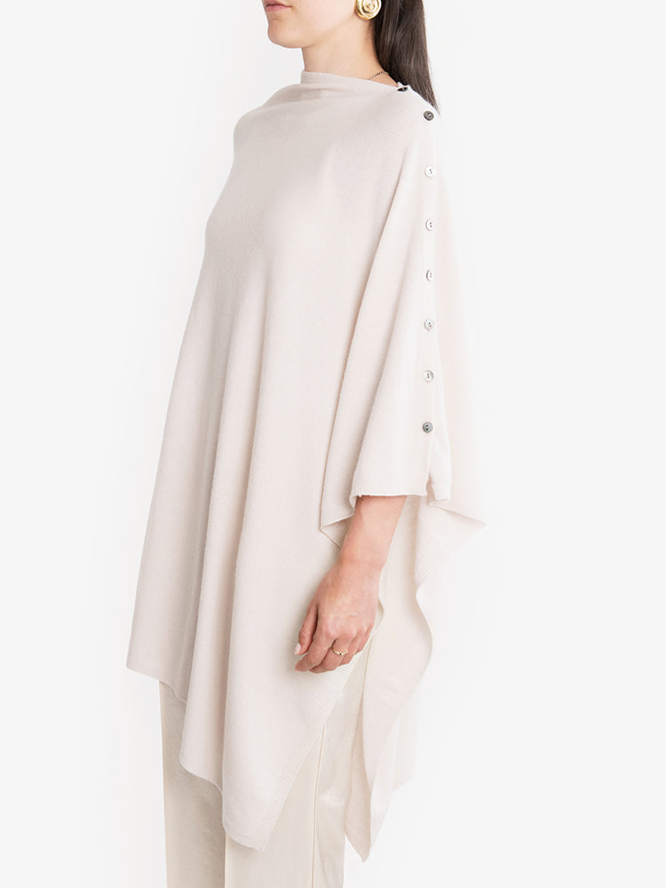 CASHMERE BUTTON WRAP PONCHO