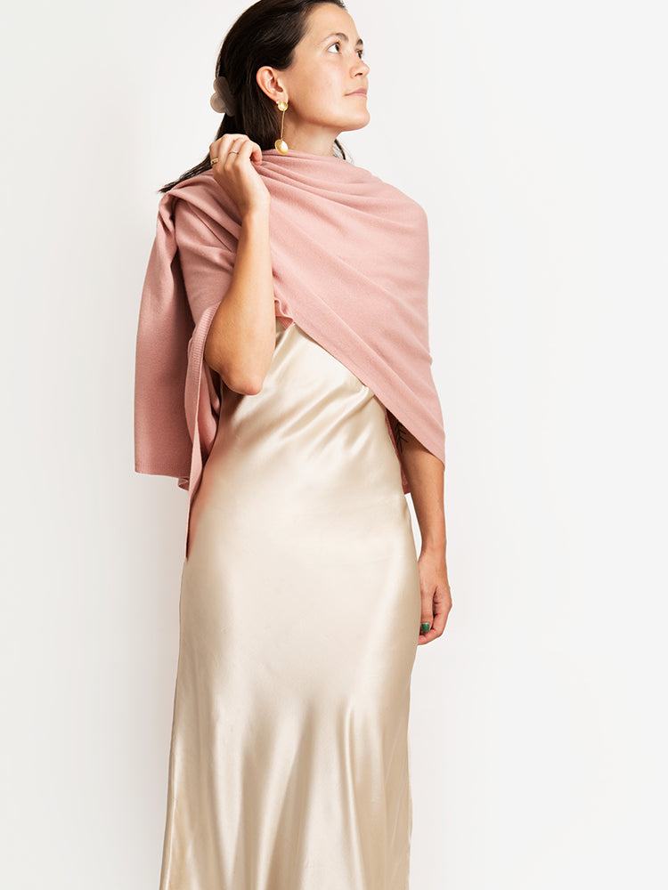 CASHMERE BUTTON WRAP PONCHO