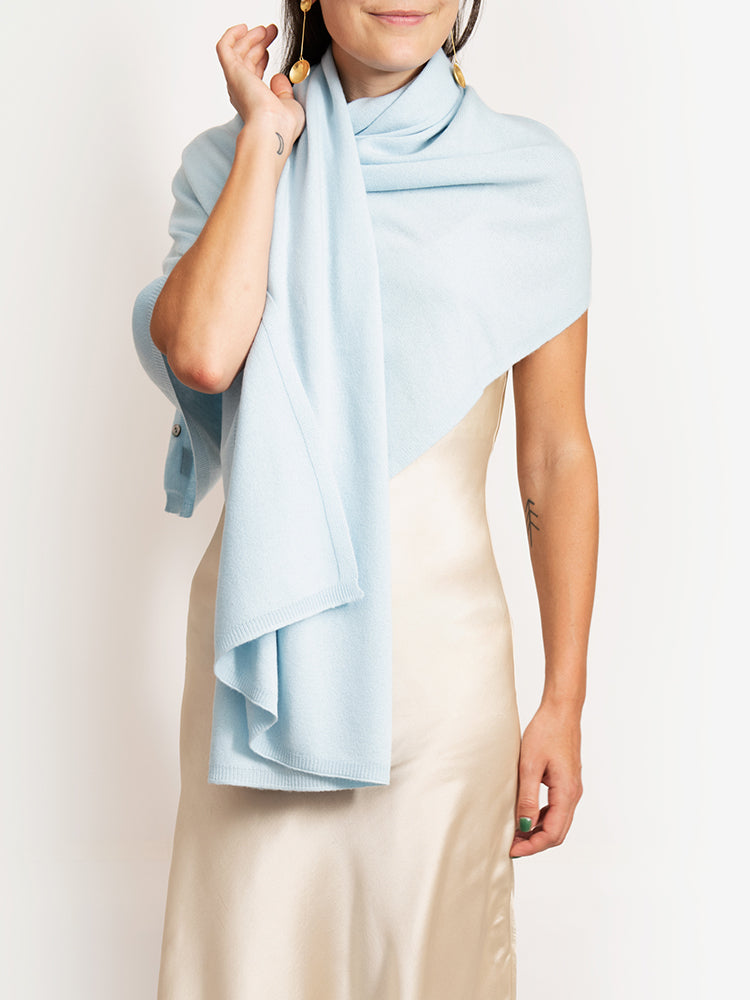 CASHMERE BUTTON WRAP PONCHO
