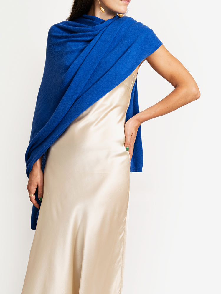 CASHMERE BUTTON WRAP PONCHO
