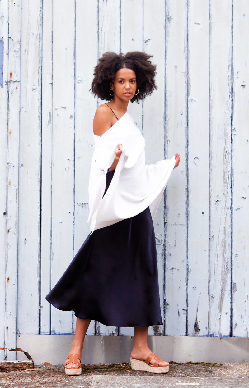 CASHMERE BUTTON WRAP PONCHO